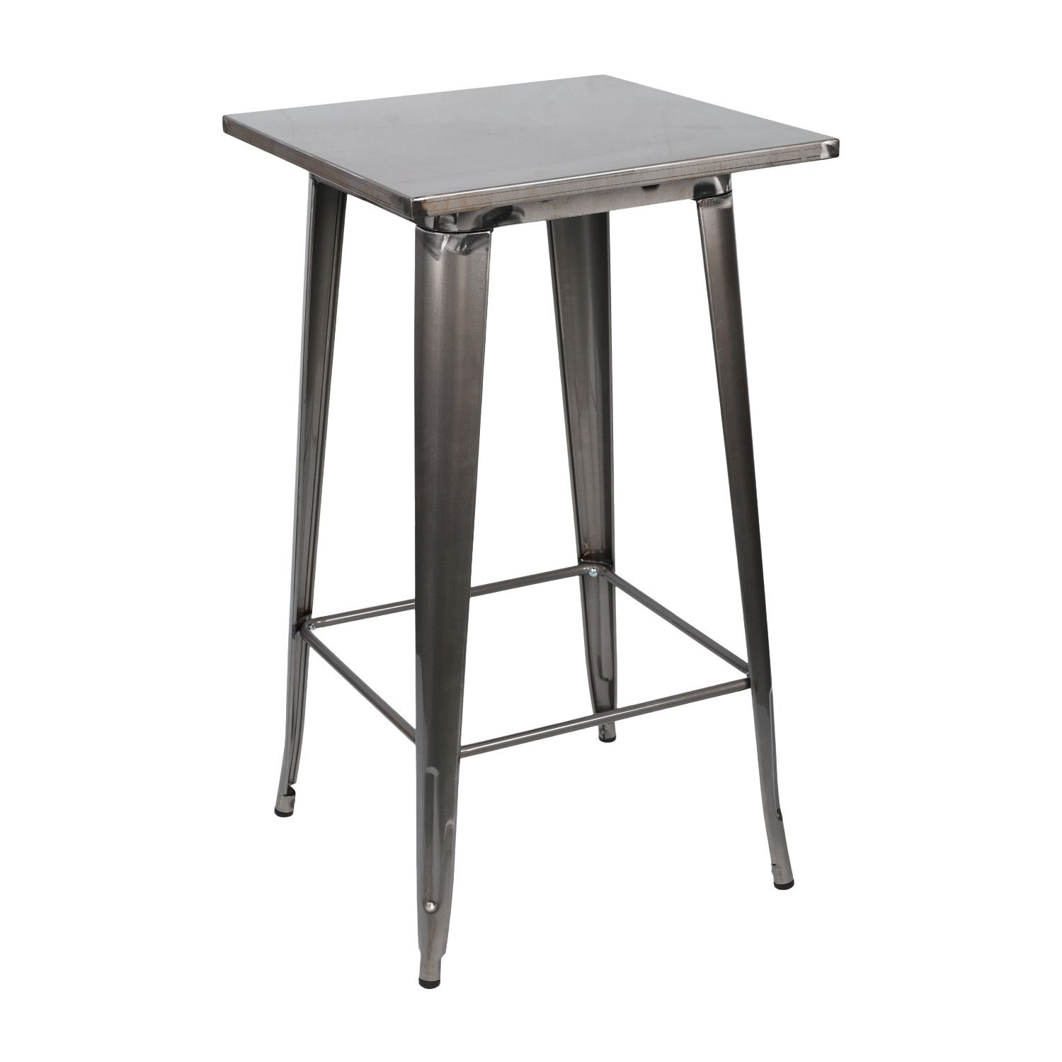 Mesa alta de aço quadrada...